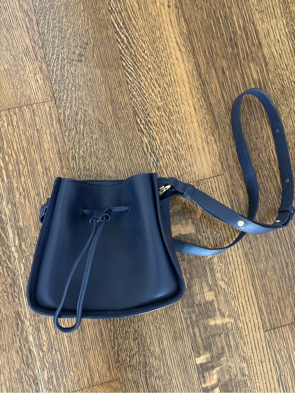 3.1 Phillip Lim Navy Leather Drawstring Crossbody Bag